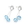 Shining Crystal And 925 Sterling Silver With Platinum Plated Earrings - Burgundy
