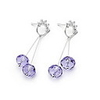 Shining Crystal And 925 Sterling Silver With Platinum Plated Earrings - Champagne