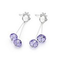 Shining Crystal And 925 Sterling Silver With Platinum Plated Earrings - Champagne