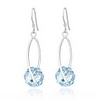 Shining Crystal And 925 Sterling Silver With Platinum Plated Earrings - Champagne
