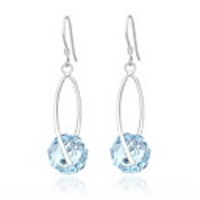 Shining Crystal And 925 Sterling Silver With Platinum Plated Earrings - Champagne