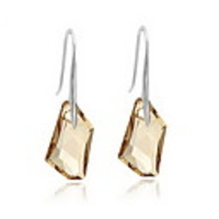 Shining Crystal And 925 Sterling Silver With Platinum Plated Earrings - Clear