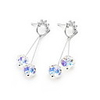 Shining Crystal And 925 Sterling Silver With Platinum Plated Earrings - Light Blue