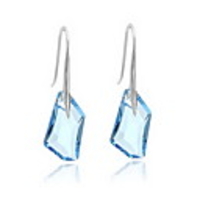 Shining Crystal And 925 Sterling Silver With Platinum Plated Earrings - Light Blue
