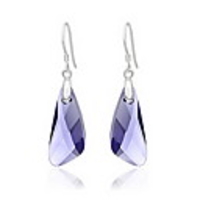 Shining Crystal And 925 Sterling Silver With Platinum Plated Earrings - Pink