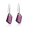 Shining Crystal And 925 Sterling Silver With Platinum Plated Earrings - Purple