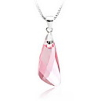 Shining Crystal And 925 Sterling Silver With Platinum Plated Pendant - Blue