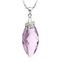 Shining Crystal And 925 Sterling Silver With Platinum Plated Pendant - Burgundy