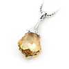Shining Crystal And 925 Sterling Silver With Platinum Plated Pendant - Champagne