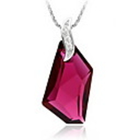 Shining Crystal And 925 Sterling Silver With Platinum Plated Pendant - Champagne