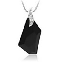 Shining Crystal And 925 Sterling Silver With Platinum Plated Pendant - Light Blue
