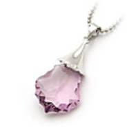 Shining Crystal And 925 Sterling Silver With Platinum Plated Pendant - Purple