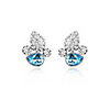 Shining Crystal and Platinum Plated Alloy Earrings (Leaves)