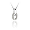 Shining Crystal And Platinum Plated Alloy Pendant Necklace