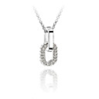 Shining Crystal And Platinum Plated Alloy Pendant Necklace