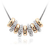 Shining Crystal And Platinum Plated Alloy Pendant Ring Shaped Necklace