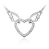 Shining Crystal And Platinum Plated Alloy Winged Heart Pendant Necklace