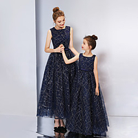 Shining Mesh Tank Party Dresses for Mommy and Me miniinthebox
