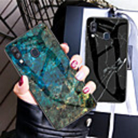 Shockproof Marble Tempered Glass TPU Frame Case for Samsung Galaxy A40 A20e A8s