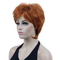 Short Layered Light Auburn Thick Fluffy Full Synthetic Wig miniinthebox