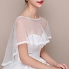 Short Sleeve Capes Tulle Wedding Shawl Wrap With Solid