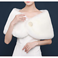 Short Sleeve Coats / Jackets Faux Fur Party / Evening Women