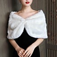 Short Sleeve Coats / Jackets Faux Fur Party / Evening Women