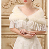 Short Sleeve Shawls Faux Fur Wedding Women
