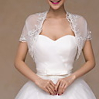 Short Sleeve Shawls Lace Wedding Women