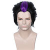 Short Straight Wig Halloween Cosplay Slicked back Costume Black Wig with Purple miniinthebox