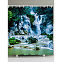 Shower Curtains Hooks Country Polyester 3D Machine Made Waterproof Bathroom