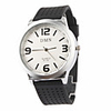 Silcone Band Big Dial Unisex Quartz Wrist Watch - Black
