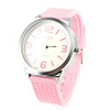 Silcone Band Big Dial Unisex Quartz Wrist Watch - Pink