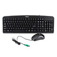 Silent Type Waterproof QWERTY PS/2 Keyboard with 1000dpi Mouse