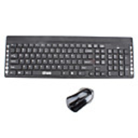 Silent-typing 2.4GHz Wireless QWERTY Keyboard with Optical Mouse