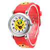 Silicone Analog Quartz Wrist Watch with Big Smiling Face (Red)