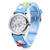 Silicone Analog Quartz Wrist Watch with Cartoon Airplane (Blue)
