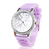 Silicone Band Classic Big Dial Fashion Quartz Women Men Casual Watch - Purple
