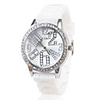 Silicone Band Classic Big Dial Fashion Quartz Women Men Casual Watch - White
