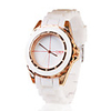 Silicone Band Classic Big Dial Fashion Quartz Women Men Casual Watch - White