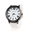 Silicone Band Classic Big Dial Fashion Quartz Women Men Casual Watch - White