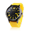 Silicone Band Classic Big Dial Fashion Quartz Women Men Casual Watch - Yellow