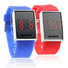 Silicone Band Couple Sports Style Red LED Wrist Watch