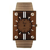Silicone Band Elegant Crystal Square Wrist Watch - Brown