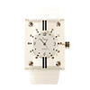 Silicone Band Elegant Crystal Square Wrist Watch - White