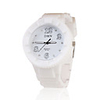 Silicone Band Elegant Crystal Round Wrist Watch - White