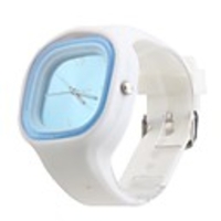Silicone Band Fashion Women Men Unisex Casual Jelly Sport Watch - Light Blue