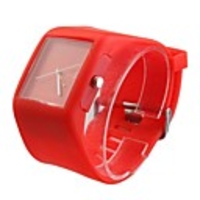 Silicone Band Fashion Women Men Unisex Casual Jelly Sport Watch - Red