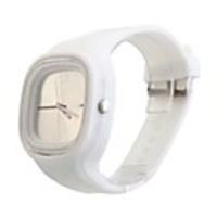 Silicone Band Fashion Women Men Unisex Casual Jelly Sport Watch - Silvery