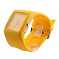 Silicone Band Fashion Women Men Unisex Casual Jelly Sport Watch - Yellow